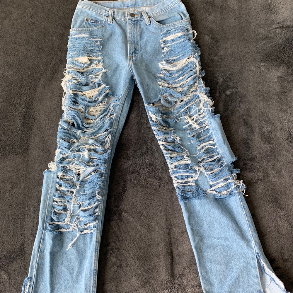 Vintage Lee Custom Shredded Jeans